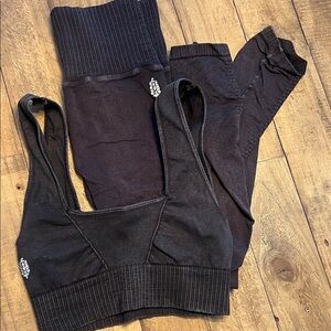 FP Movement by Free People Black Leggings and Top Set